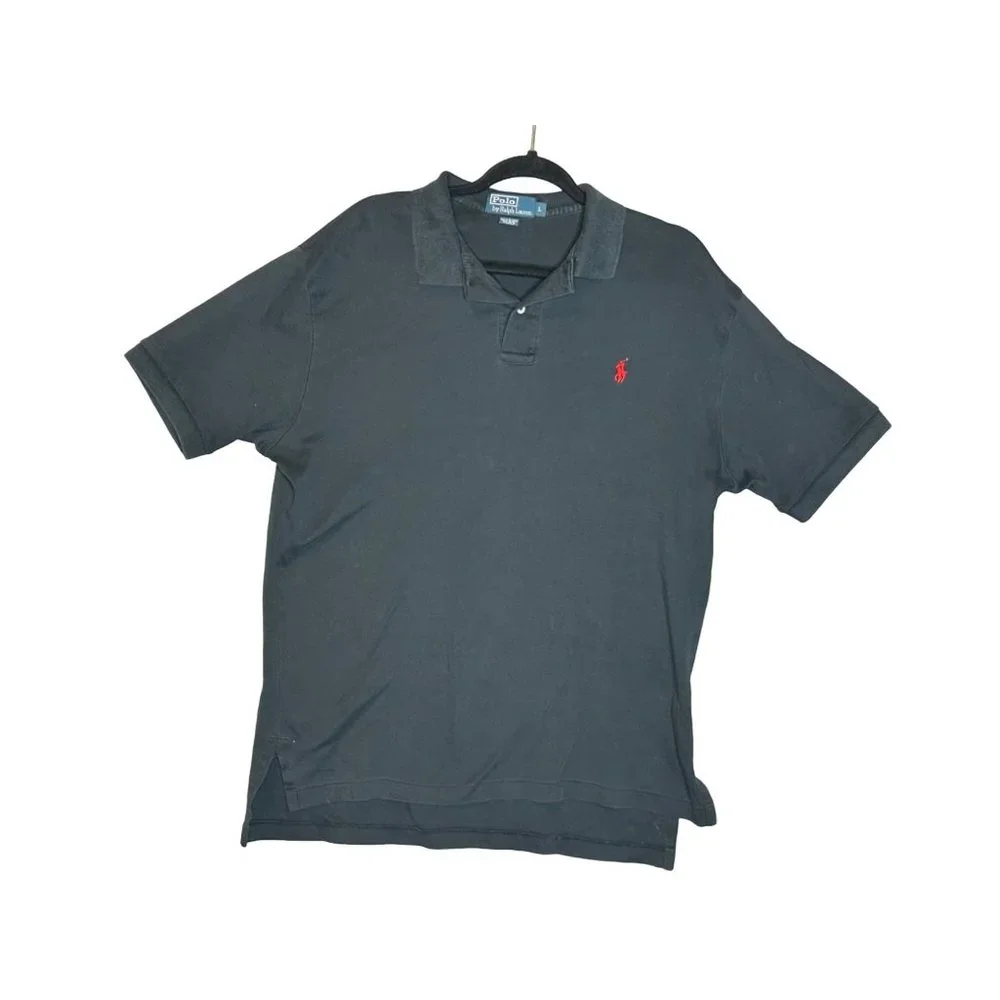 Polo Ralph Lauren Mens Large Black Short Sleeve Red‎ Pony